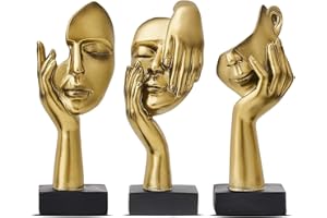 Irayin Estatua de Pensador Abstracta, Decoración de Escultura Moderna, Figuras Decorativas Modernas Salon, Decoración de Figura para Salón, Escritorio, Oficina - Oro