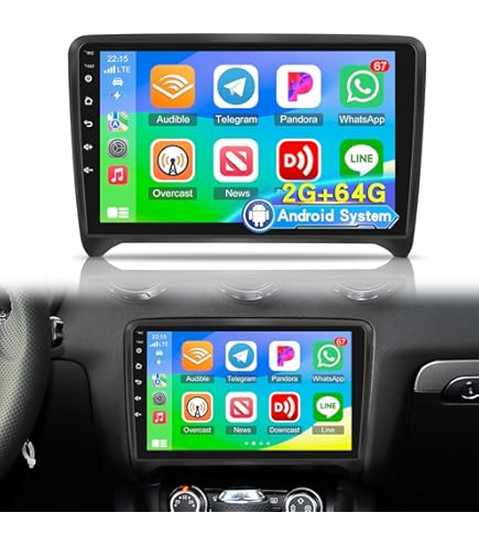 4G 64G] Inefala Android 15 Car Radio for Audi TT MK2 8J 2008-2014 with
