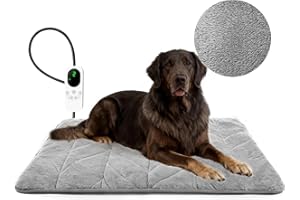 Mora Pets Heizdecke für Hund Wärmedecke Hund Heizmatte 120 x 71 cm, 9-Fach heizbar (30-60°C) mit 5 Timer-Modi, Heizkissen für Haustiere, kaufsicherem Kabel, waschbar, Überhitzungsschutz