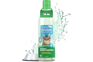 TropiClean Refrescante Bucal para Gatos - Aditivo de Cuidado Bucal para el Agua para Gatos I Sin Cepillado I Combate la Placa y el Sarro de las Mascotas - 473 ml