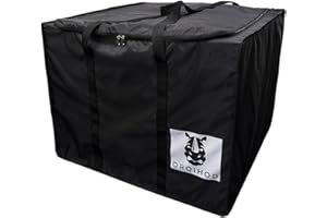 Orqihod Patio Cushion Storage Bag with Zipper and Handles Waterproof Outdoor Furniture Seat Cushion Bags Square, Black, 81 x81 x61CM