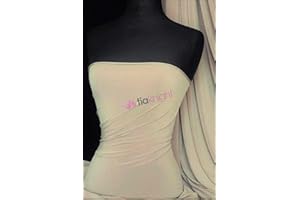 Premium Quality Soft Touch Lycra | Stretch Dressmaking Fabric | Sold by The Metre | 50+ Colours in Stock | Same Day Dispatch | by Tia Knight (Q36) (Light Stone, 1 Metre)