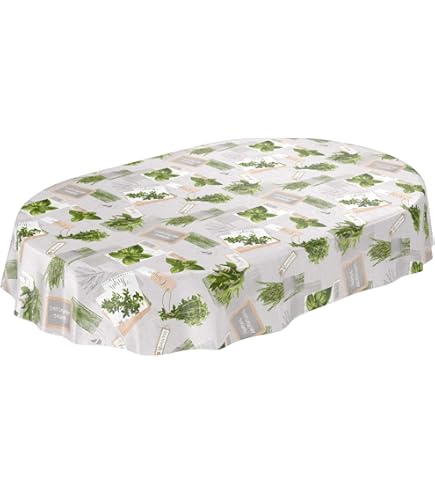 Tovaglia Cerata ANRO Effetto Lino - Ovale 180x140 Cm - Impermeabile E Facile Da Pulire - Colore Beige - Foto 10