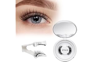 QUEWEL Magnetic-Eyelashes with Applicator, 1 Pair Reusable Magnetic Eyelashes Easy to Wear and Remove, Natural Look Eyelashes Magnetic No Glue Needed and Instructions(UK-Magnetic-kit-style B-2NEW)