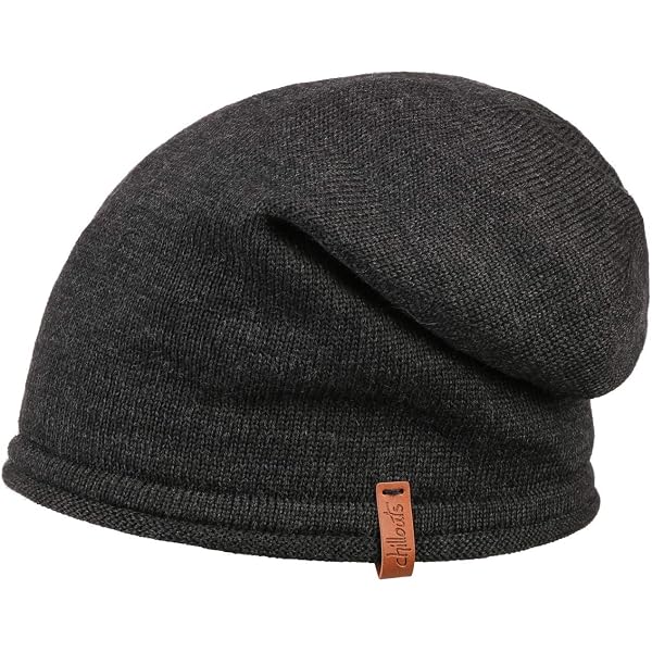 CHILLOUTS Men's Beanie Hat, Black Oversized Knit - One Size Fits Most, Super Cozy & Trendy For Everyday Wear