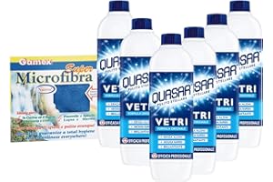 YESHI SET 6 X QUASAR VETRI RICARICA 650 ML + GAMEX PANNO MICROFIBRA