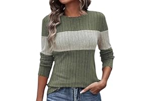 EIRUKON Maglioni da Donna Maglia a Maniche Lunghe Girocollo Signore Tunica Tops Elegante Leggero Pullover Moda Bluse per l'Autunno Inverno Casual T-Shirt S-XXL