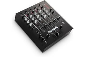 Numark M6 USB – Table de Mixage DJ 4 Voies pour Platine DJ avec Interface Audio / Carte son Intégrée, EQ 3 Bandes, Entrées pour Micro et RCA