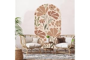 TOARTi Boho Wall Sticker Bohemian Floral Arch Plants Botanical Wall Decor Organic Abstract Geometric Decal Bedroom Removable Wall Decor for Livingroom Bedroom,20x32inch