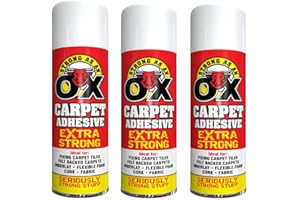 AMBERLINNEN LTD 3 x 500ML SAAO CARPET ADHESIVE GLUE SPRAY HEAVY DUTY FOAM CORK TILE CRAFT FABRIC