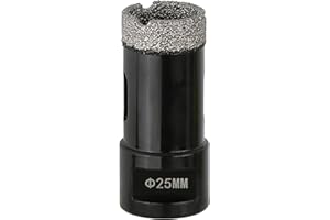 Vearter 25mm Dry Diamond Core Drill Bit, M14 Thread Connection Vacuum Brazed Masonry Hole Saw, Hollow Hole Cutter for Tile, Marble, Granite, Porcelain, Concrete and Quartz Stone