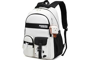 KESUDE Schulrucksack Teenager Mädchen - Rucksack Mädchen Schulranzen Jungen Großer Wasserdicht Schultasche Damen Daypack School Bag Backpack für Schule Ranzen Reise mit Anhänger