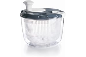 Lacor - 61422 - Centrifugadora KLEIN de Gran Velocidad, Pomo Giratorio, Sistema de Bloqueo, 3 piezas: Escurridor, Rejilla, Bol, 100% libre BPA, Ø 20,5 x 19 cm, Gris