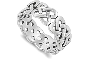 DESIGNER INSPIRATIONS BOUTIQUE WOMENS/MENS Irish Open Celtic Knot Eternity Ring - 925 Sterling Silver - Irish Celtic Jewellery - Sizes J-Z Available