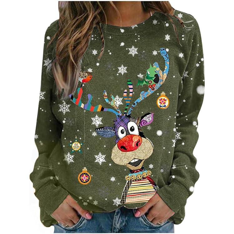 Pull De Noël Moche Pour Femme - Col V, Manches Longues, En Polaire Douce - Sweat Christmas Drôle Pour Les Fêtes