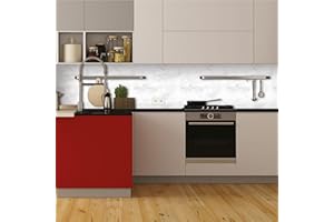 CREARREDA Rivestimento Parete Cucina Paraschizzi Cucina Adesivo per Fornelli 60 x 58 cm Effetto Lucido - Spesso 1mm e Rigido - Ignifugo e Resistente al Calore, all'Acqua