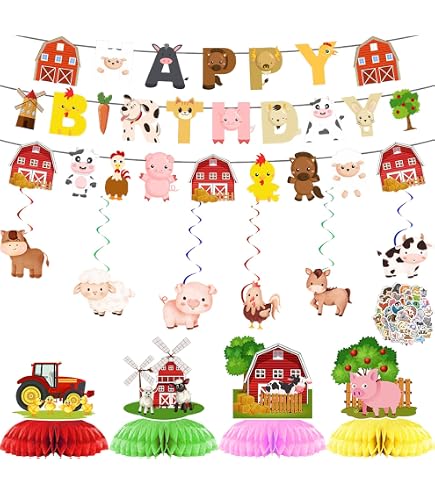 Toile De Fond Anniversaire Ferme Rose Aquarelle – Joyeux Anniversaire Animaux De La Grange, Décoration Fête Prénatale Bébé Fille, Bannière Photo 182,9 X 109,2 Cm