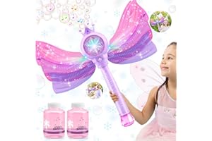 Britik Spielzeug 3-8 Jahre Kinder: Seifenblasenmaschine Spielzeug für Mädchen Geschenke ab 3 4 5 6 7 8 Kinder Geburtstag 3-8 Jahre Zauberstab Seifenblasenstab mit Licht Musik Hochzeit Party-Violett