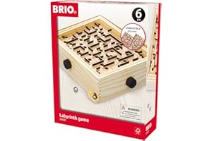BRIO - 34000 - Jeu de Labyrinthe (L'original) - Jeu d'adresse en bois - 1 joueur - Développe la motricité fine et la coordination - Sans pile - Pour enfants et adultes dès 6 ans