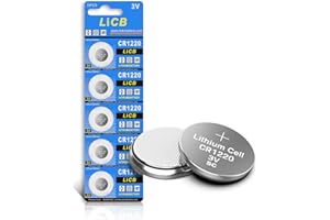 LiCB CR1220 Battery 3V Lithium 5PCS (CR 1220 / Batteries CR1220 / DL1220 / ECR1220) for watches,Remotes,LED lights,electronic devices,Toys,Car key,Scales.