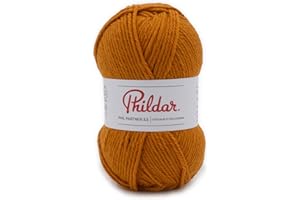 Phildar - Pelote de Laine Phil Partner 3.5 - Laine à Tricoter - 25% Laine peignée,25% Acrylique,50% Polyamide - Aiguille n°3.5 - Couleur Cognac