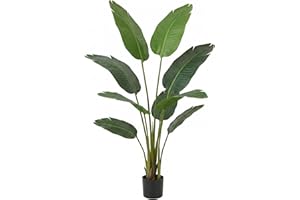 Valyria Home | Ave del Paraíso Artificial 120 cm | Strelitzia Tropical Realista para Decoración de Hogar y Oficina | Planta Artificial Elegante y Decorativa