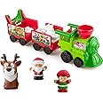 Fisher-Price Little People Toddler Toy Musical Christmas Train with Santa Elf & Reindeer Figures for Pretend Play Kids Ages 1+ Years