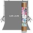 Royalkart 6.5ft x 3.9ft PVC Photography Backdrops | Waterproof PVC Solid Color Photography Backdrop for Photo Video Photography Studio (Grey)
