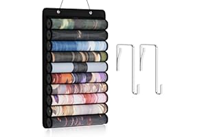 mayoken® Spielmatten Aufbewahrungstasche mit 10 Fächern – Hängender Organizer für TCG MTG Spielmatten, Mousepads & Zubehör – Platzsparende Tasche mit 2 Türhaken – Transparent & Reißfest