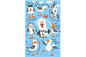 ELGATE Squawk the Playful Seagull Funny Tea Towel 100% Cotton