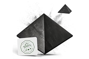 ‎PURAJA PURAJA Schungit Pyramide | Original aus Karelien | Poliert | Enthält Fullerene | Mit Zertifikat aus der Zazhoginskij Mine