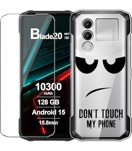 Coque Doogee Blade 20 Avec Verre Trempé - Protection Silicone TPU Souple Et écran 9H, Couleur Noir - 3