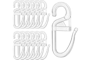 MOSTFUN 120 Piezas Gancho de Anillo de Cortina Transparente, Ganchos de Clip con Ojal, Ganchos Cortinas de Ø 6 Mm, Ganchos de Plástico para Cortina, Accesorio Cortinas, para Rieles y Barras de Cortina