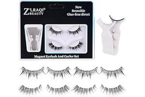 ONEWLY Magnetische Wimpern - 2 Paare Natürlich Look Magnet Wimpern - Wiederverwendbare 3D Magnetic Lashes Ohne Eyeliner Oder Kleber- Magnetwimpern mit Applikator