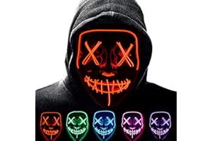 ALINILA Halloween Karneval Maske,LED Purge Maske Party Leuchtmaske 3 Steuerbar Verschiedene Blinkmodi,für Fasching/Halloween Fasching Party KostüM Dekoration Herren & Damen