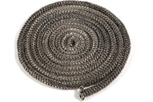 Tätningsrep för Kamin och Ugns 8mm x 4m, Robust Grafitimpregnerad Tätnings Packning i Glasfiber Byte Packning av Vedspisdörr