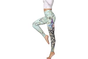 ‎HAPYWER HAPYWER Yoga Leggings Damen High Waist Yogahose Bunt Gym Sport Leggings Tummy Control Running Workout - Stretch Kompressionshose mit Aufdruck für Frauen