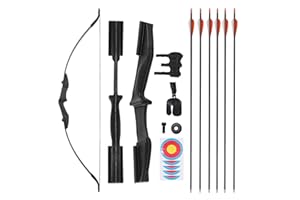 Supernic Archery 40LBS Recurve Bows Archery Set Survival Longbow for Recurve Bow Target Practice Outdoor Hunting Archery Carbon Arrows and Armguard and Finger Tab