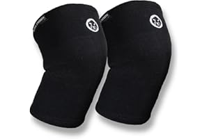 Mammal Strength knee gym support DOUBLE PLY (1 pair) - knee sleves for Gymnastics, Weightlifting, Powerlifting, Olympic and Cross Training - knee brace pair (Black, XX-Large)