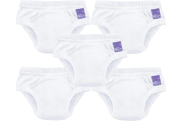 Bambino Mio Culotte d'apprentissage lavable, lot de 5, unisexe (3-4 ans - Blanc) Pour les garçons et les filles