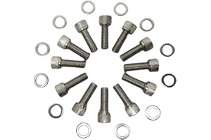 Z Whip SBC Stainless-Steel Exhaust Header Bolt Kit 1” 3/8-16 Bolts Compatible with Chevrolet V8 Small Blocks 265 283 305 327 350 383 400 Gen I & II 92-97 LT1 LT4 TPI TBI 96-98 Vortec 5.0L 5.7L BOP