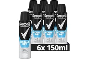 ‎REXONA Rexona Men MotionSense Deo Spray Cobalt Dry Anti-Transpirant mit 48 Stunden Schutz gegen Körpergeruch und Achselnässe 6x 150 ml