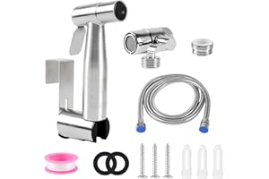 HASUDEI Doccetta Bidet per WC Set Doccia Bidet Portatile Doccetta Bidet a Mano per Lavandino Bidet con Doccia Tubo Flessibile e Supporto in Acciaio Inox