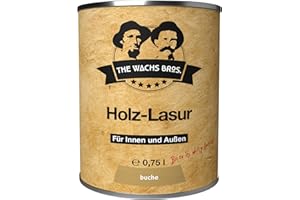 THE WACHS BROS. - Holzlasur Buche - 0,75 - Vielseitiger Anstrich für Innen & Außen - Natürliche Inhaltsstoffe - Dauerhafter Schutz