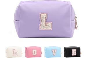 Anntry Bolsa de Maquillaje, Bolsa de Cosméticos Impermeable de Viaje, PU Cuero, Neceser de Baño, Bolsa De Aseo Y Almacenamiento para Mujer,Cosas Preppy para niñas Adolescentes (Letra A-Z)