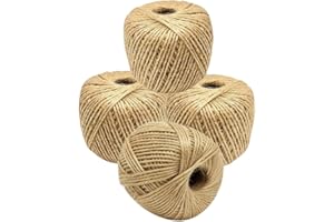 NAEEM SONS 192m Jute Twine string Garden Twine Jute Rope for Decoration, Garden,DIY Crafts, Gift Wrapping, Bundling Packing Floristry (48M x 4) 192M /629 Feet (pack of 4)