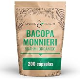 Bacopa Monnieri - Organic Brahmi Capsules - 200 Capsules - Bacopa Monnieri Memory Pill Perfectly Dosed - 1000 mg Brahmi per D