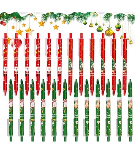 Stylos Noel 12 Pièces Stylo à Encre Gel Pour Noël 12 Pièces Mini Bloc-notes De Noël Enfants, Stylos à Crayon Noel