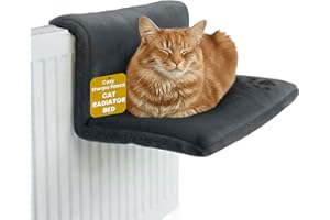 SIMPLY 4 PETS Cat Radiator Bed – Warm and Cozy Pet Radiator Hammock with Removable, Washable Cover | Metal Frame Hanging Radiator Cat Bed with Foldable Design, Cats & Kittens
