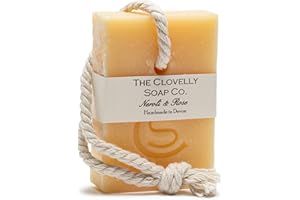 THE CLOVELLY SOAP CO. Clovelly Soap Co Naturna Handmade Soap on a rope Bar (Neroli Rose, 100g) For all skin types.